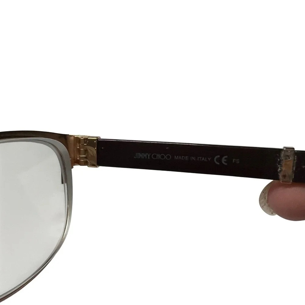 Jimmy Choo Cat Eye Eyeglasses Frames Gold‎ Brown Italy Luxury Designer
